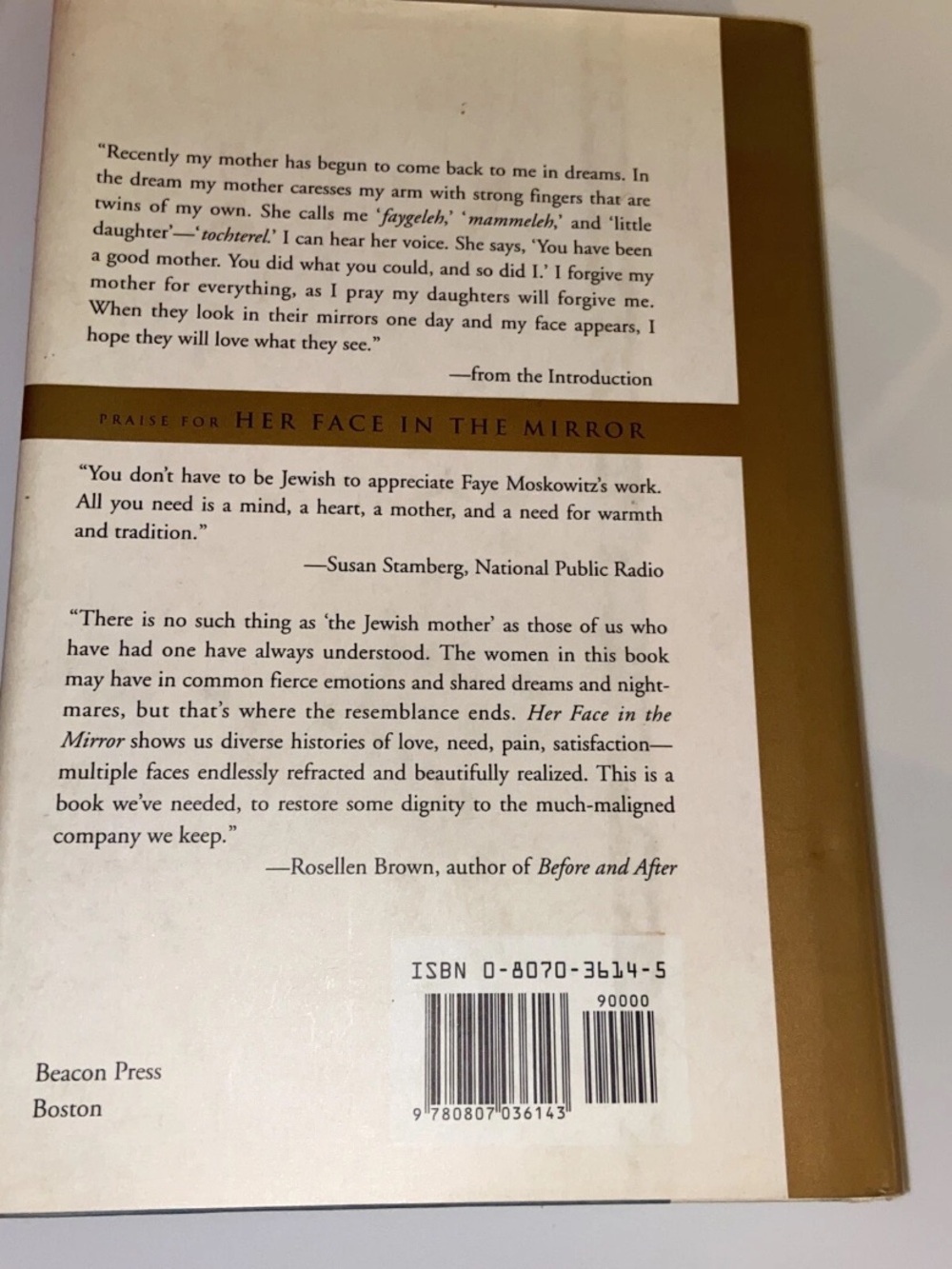 Her Face in the Mirror: Jewish Women on Mothers and Daughters by Faye Moskowitz - Picture 2 of 2